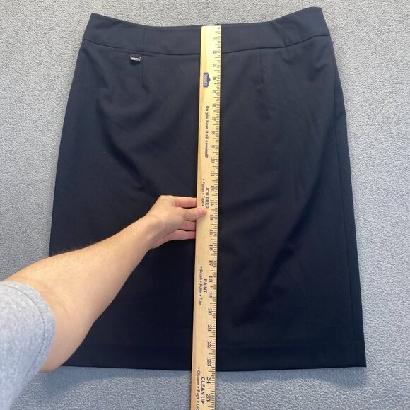 Calvin Klein Skirt Womans Size 12 Black Pencil Career Knee Length Casual Boss - Picture 5 of 12